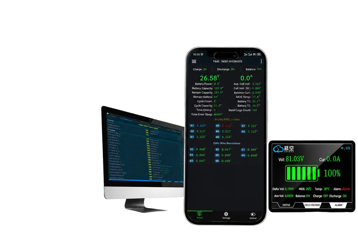 JK Active Balancer monitoring in the JK BMS app on phone and desktop